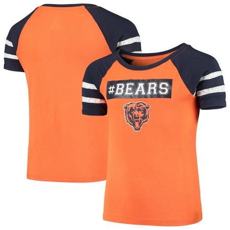 Girls Youth Orange Chicago Bears Burn Out T-Shirt (Time Out Chicago Best Restaurants)