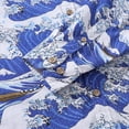 thumbnail image 5 of YIUME Men's Hawaiian Shirt Ocean Waves Japanese Ukiyo-e Print Cotton Button-down Long Sleeve Aloha Shirt, 5 of 8