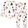 thumbnail image 2 of FORMRS Long Sleeve Top and Pants Pajama Set for Niños 2-Piece Sleepwear, Sizes 18M-8Y, Abstract Triangles, 2 of 6