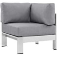 thumbnail image 6 of Modway Shore 6 Piece Outdoor Patio Aluminum Sectional Sofa Set in Silver Navy, 6 of 8