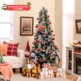 thumbnail image 2 of Costway 7 FT Flocked Christmas Tree Artificial Xmas Tree with 270 Branch Tips &Pine Needles, 2 of 10