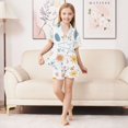 thumbnail image 6 of FORMRS Kids Short Sleeve Top and Pants Pajama Set Unisex Satin 2-Piece Sleepwear, Sizes 7-8Y, Cartoon Doodles, 6 of 8