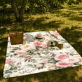 thumbnail image 7 of Romantic Blush Pink Rose Garden Floral, Festive Botanical Garden Scene, Warm Flannel Blanket for Sunroom and Reading Nook, Garden Lovers Thanksgiving Gift, Botanical Home Decor, 7 of 7