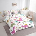 thumbnail image 3 of Homewish Cartoon Dinosaur 7-Piece Queen Bedding Set - Kawaii Dino Jungle, 3 of 8