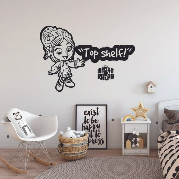 Top Shelf! - Vanellope Disney Movie Character Quote Wreck It Ralph Vinyl Wall Art Sticker Wall Decal Decoration For Home Room Wall Boys Girls Room Playroom Wall Décor Décor Design Size (40x40 inch)