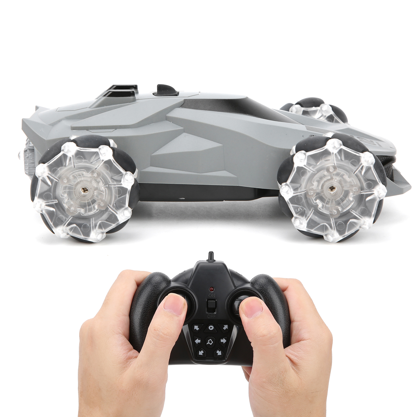 Coche Teledirigido Acrobático Con Música, Luces Y Niebla De Spray – Control Remoto 2.4 GHz – Batería Recargable – Regalo Niños 6-12 Años