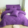 thumbnail image 1 of HIG Juego de Edredón Moderno de 8 Pzas con Sábanas para Todas las Estaciones, en una Bolsa, Morado, Tamaño Queen, 1 of 9