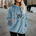 thumbnail image 2 of Aboser Womens Fuzzy Sherpa Pullover Hoodies Fluffy Fleece Sweatshirt Cute Love Printed Tops Winter 2026 Warm Plush Hoodie Drawstring Long Sleeve Loungewear with Pockets, 2 of 7