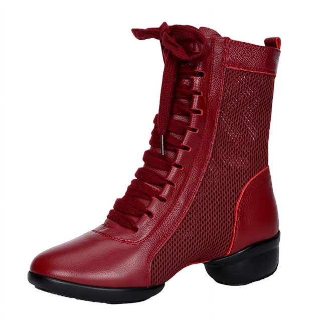 Botas de baile de Jazz para mujer, zapatos de baile modernos de salón, zapatillas suaves de alta calidad