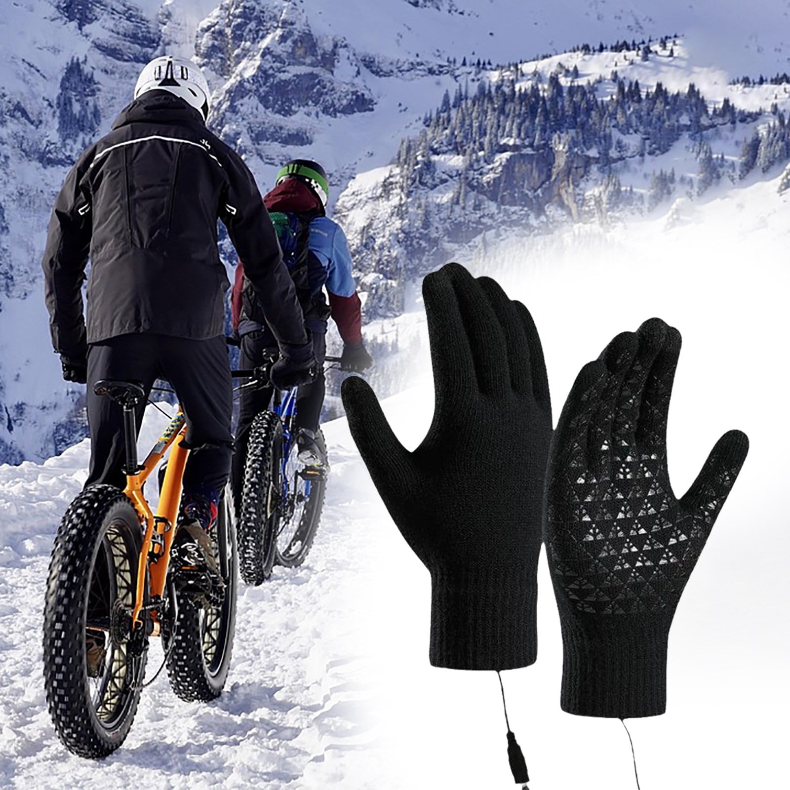 Heated Touchscreen Winter Gloves USB Rechargeable for Cold Weather,Thermal Warm Gloves for Men Women with Upgraded Heating,for Outdoor Skiing&Winter Activities,Soft Knit Lining Gloves