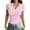 Pink, variant on Seductiva Women's T-Shirts Short Sleeve Summer Tops Women Short Sleeve Business Casual Tops V Neck Women Work Shirts 2025 Basic Collared Shirt Casual Summer Tops Trendy Solid Loose Fit Tshirt