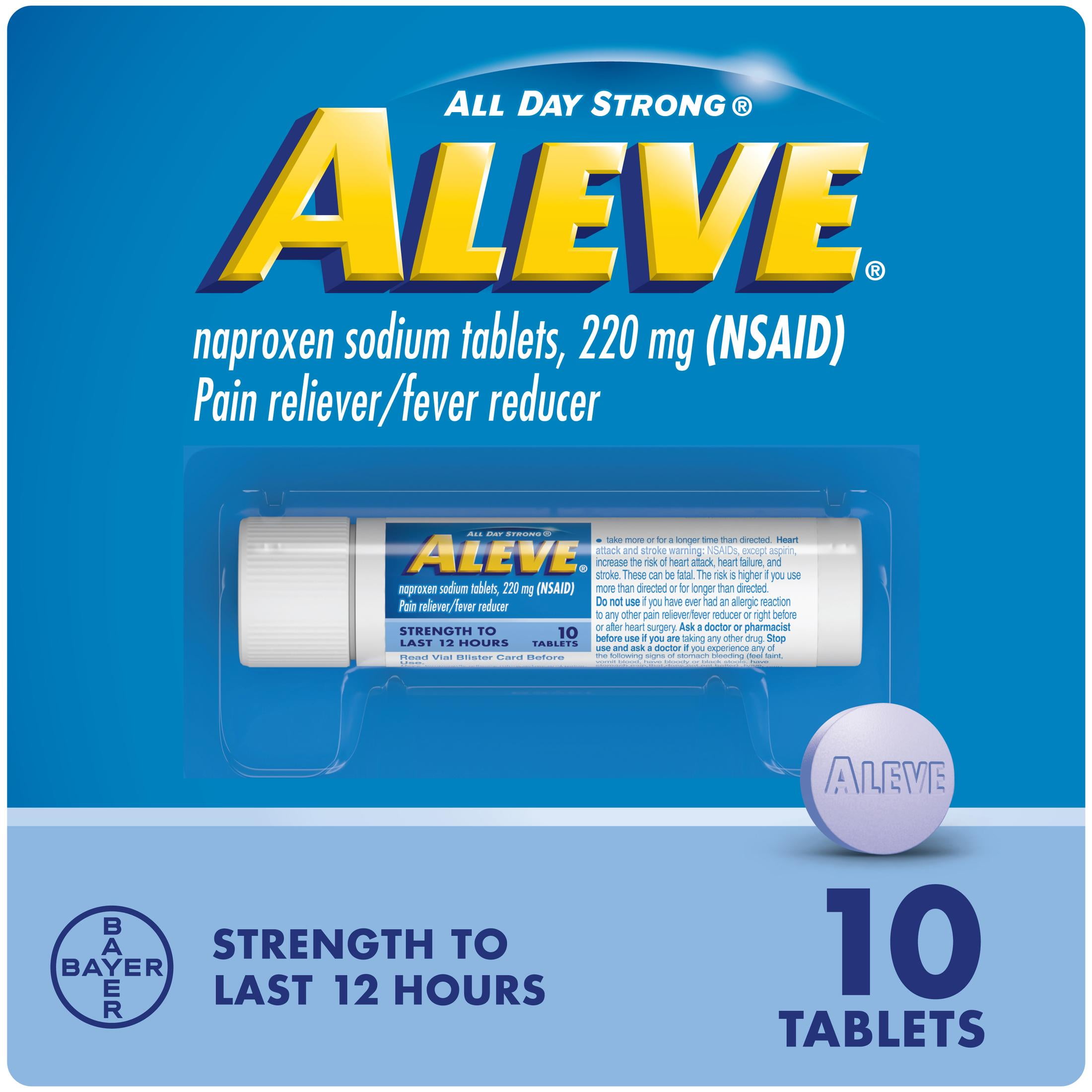 Aleve Tablets Naproxen Sodium Pain Reliever,  10 Count