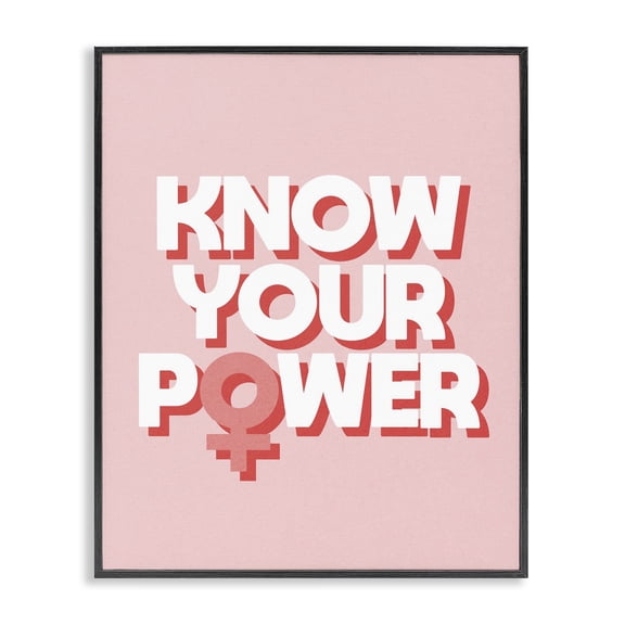 Stupell Industries Eclectic Know Your Power Modern Fashion Black Framed Giclee Art, 16 x 20, by Lil' Rue