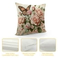 thumbnail image 4 of Nawypu Flower Decor Butterfly Fliying on The Pink Rose Square Throw Waist Pillow Case Decorative Cushion Cover Pillowcase Sofa, 4 of 5