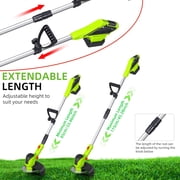 Paddsun Weed Eaters, Electric Cordless Weed Wacker 24V String Trimmer with 8 inch Blades Electric Weed Eater