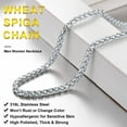 thumbnail image 6 of FOCALOOK Wheat Chain Necklace for Men Replacement Chain for Pendant Charm 316L Stainless Steel 3mm 26 Inch with Jewelry Gift Box for Dad Father's Day, 6 of 11