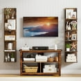 thumbnail image 6 of Costway 2 PCS 5-Tier Wall Shelves Vertical Floating Storage Shelf Unit Wall-Mounted Organizer Rustic Brown, 6 of 9