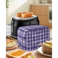 thumbnail image 4 of Purple Plaid Toaster Cover 4 Slice, Large Kitchen Appliance Covers, Modern Art Checkered Farmhouse Toaster Oven Cover with Loop, Bread Machine Cover Polyester Dust Cover Protection, 4 of 4