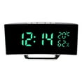 thumbnail image 4 of Reloj despertador digital LED con función de repetición electrónica con temperatura y humedad Verde, 4 of 9
