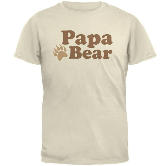 Father's Day Papa Bear Mens T Shirt Natural LG