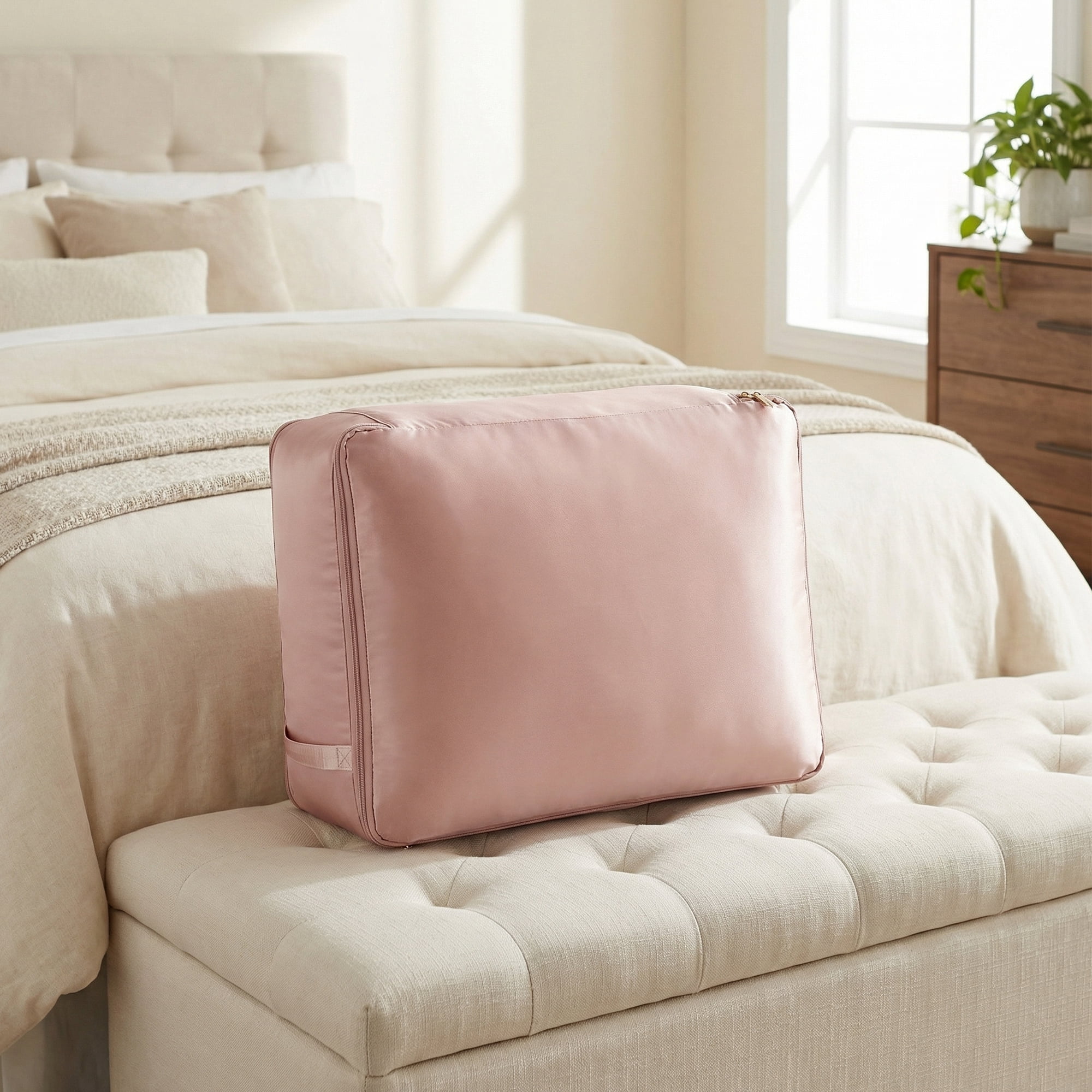 Unique Bargains Storage Bag for Organizing Closet with Handles Pink 20.5"x16.5"x11.8"