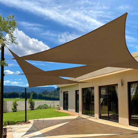 Shade&Beyond Sun Shade Sail 20'X20'X20' Outdoor Sun Shade Canopy, UV-Blocking Cover for Patio, Garden & Backyard,mocha