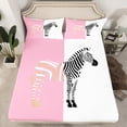 thumbnail image 2 of Homewish Female Men Wildlife Zebra Twin Sheet Sets 3pcs,Jungle Animal Stripes Twin Fitted Sheet Microfiber,Vintage Aesthetic Breathable Flat Sheet,Luxury Bedroom Decor, 2 of 7