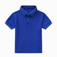 thumbnail image 3 of CAUYDY Boys Polo Shirts Kids School Uniform Shirts Short Sleeve Girls Collared Shirts(L101-Blue,3-4 Y), 3 of 7