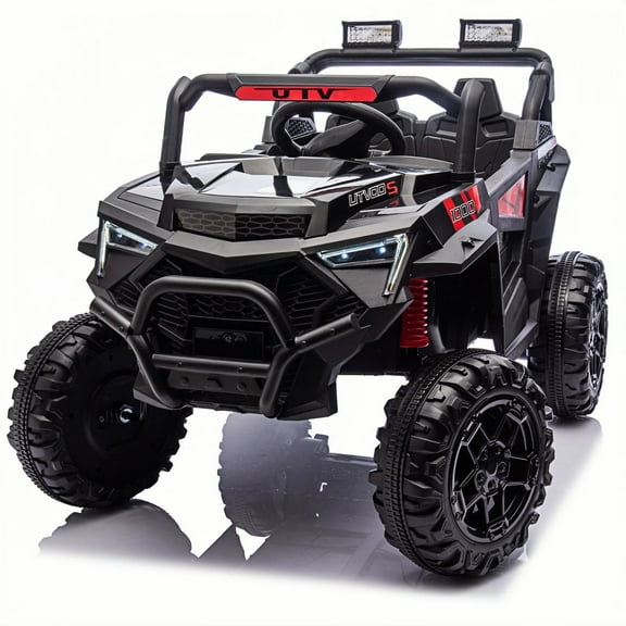 24V Kids Electric Ride on Cars Toy, 400W Power Ride on UTV Toy With Remote Control, Music, Bluetooth, Four Wheel Suspension, LED Lights, Portable Handle, Electric Car for Boys Girls 3