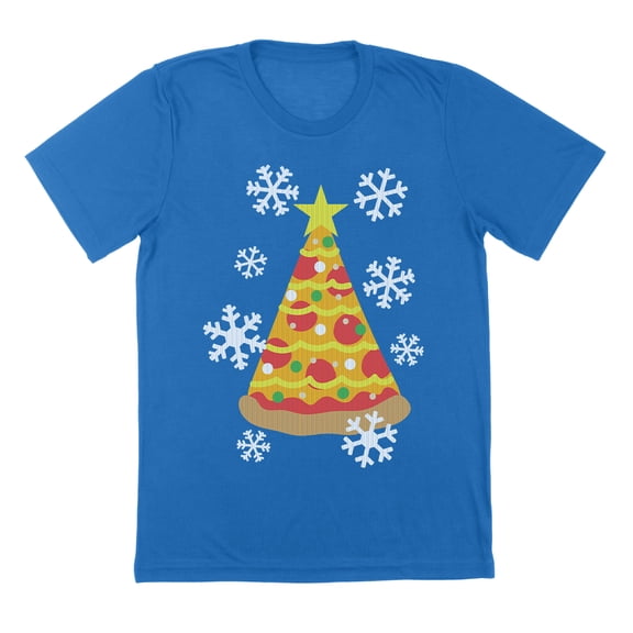 Pizza Tree Humor Graphic Royal Mens T-Shirt