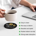 thumbnail image 3 of Sunflowers Coasters Set of 2, Absorbent Coasters for Drinks, Modern Bee You Are My Sunshine Black Coaster for Desk Coffee Table Protection, Home Decor House Warming Gifts 4", 3 of 8
