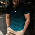 thumbnail image 1 of Mens Printing Button Casual Short Sleeve Round-Neck Blouses Shirts, 1 of 5
