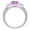thumbnail image 2 of 3.61 ct Emerald Cut Simulated Alexandrite 3 Stone 14K White Gold Womens Engagement Ring, 2 of 5
