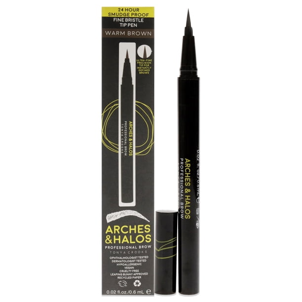 Lápiz para cejas Arches and Halos Bolígrafo con punta de cerda fina 0.02 oz Marrón cálido
