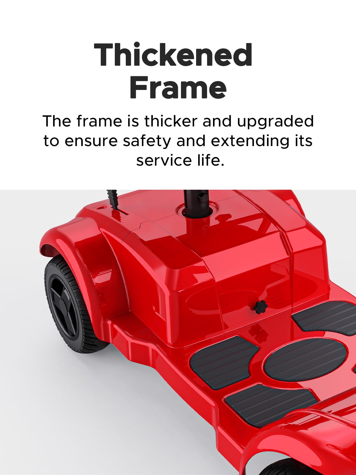 ENGWE 4 Wheels Mobility Scooter for Seniors & Adults , Electric Foldable Mobility Scooter with Rotating Chair Basket Headlights Folding Wheelchair for Short Travel ,Red