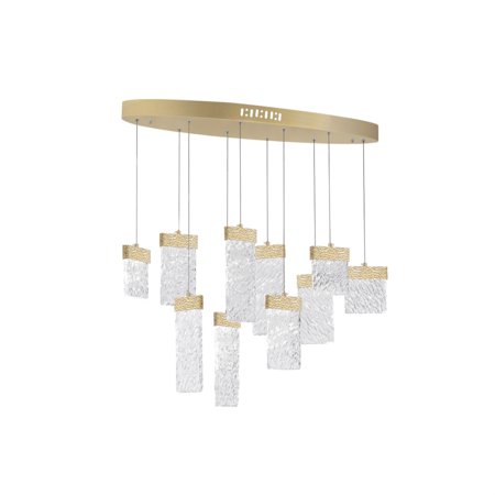

LED Chandelier with Gold Leaf Finish