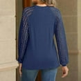 thumbnail image 3 of Hauaitttt Women Long Sleeve Shirt Cut Out Lace Top Business Casual Fall Fashion Clothing Knit Y 2k Shirt Long Sleeve Casual T Shirt Women Sleeve Shirt Shirts for Women with Sleeves Loose Casual Tee, 3 of 6