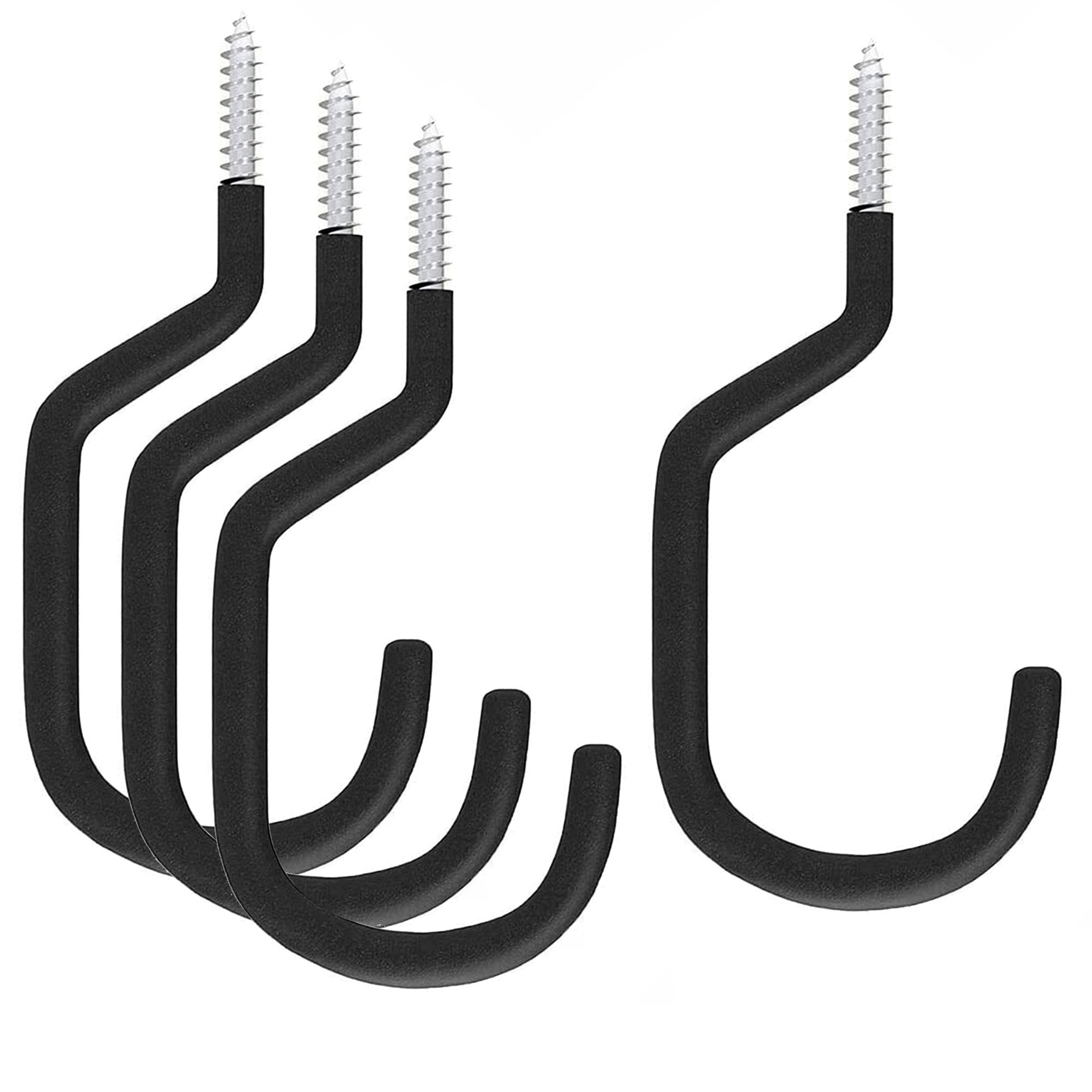 Wideskall 4 Pieces Heavy Duty Garage Storage Screw in Utility Tool Wall Mount Bike Hanger Hook