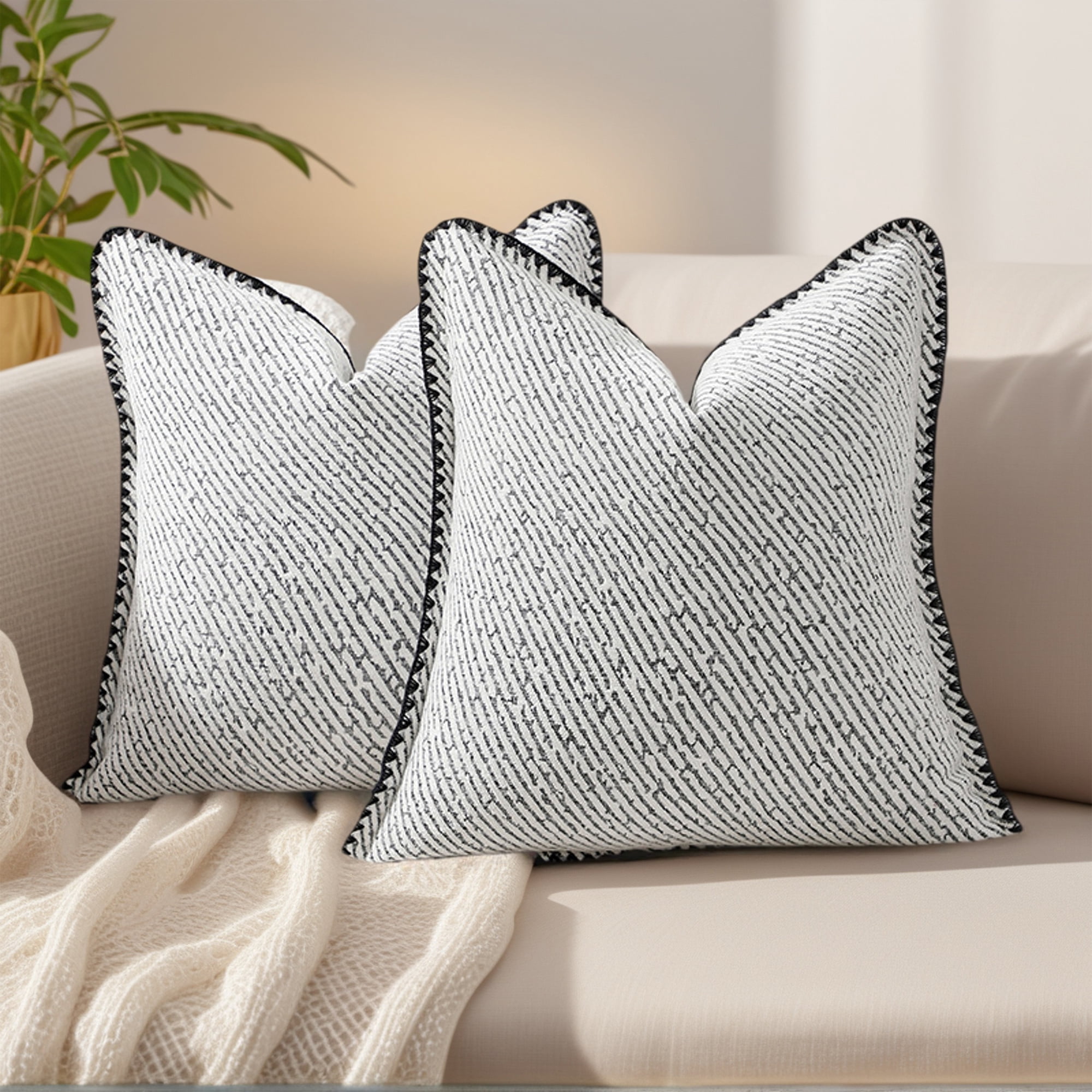Unique Bargains 2 Pcs Soft Chenille Pillowcase Grey 18" x 18"