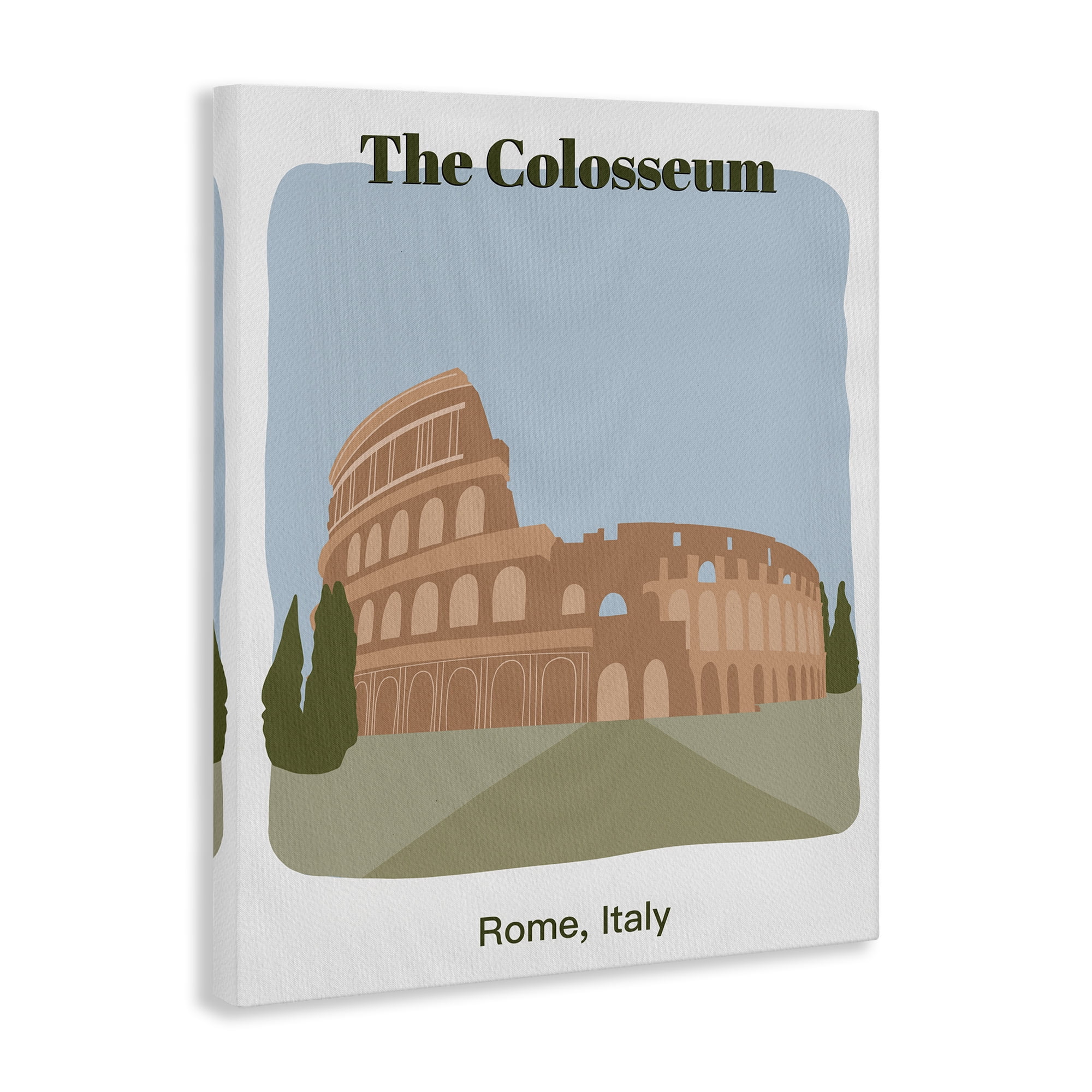 Stupell Industries The Colosseum Architecture Town & City Painting Gallery Wrapped Canvas Art Print Wall Art, 36 x 48