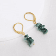 thumbnail image 2 of Gempires Pack of 3 Hoop Earrings, Black Tourmaline, Lapis Lazuli, Emerald, 14K Gold-Plated Leverback Earrings for Teens, 2 of 6