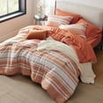 thumbnail image 2 of U by Bedsure Bed in a Bag Queen Size 7 Pieces, Burnt Orange White Striped Bedding Comforter Sets All Season Bed Set, 2 Pillow Shams, Flat Sheet, Fitted Sheet and 2, 2 of 8