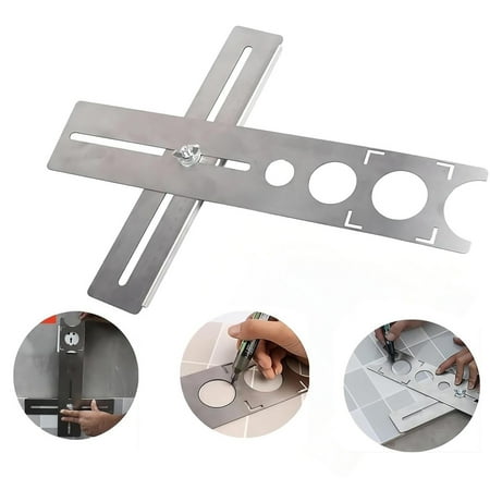 

Mikease Clearance Measuring Ruler Stainless Ceramic Tile Hole Locator Punching Tool Punching Adjustable Metal Ruler