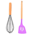 thumbnail image 1 of 2pcs Non-stick Kitchen Cookware with Wooden Handle - BPA Free Heat Resistant Kitchen Gadgets Tools, 1 of 5