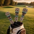 thumbnail image 2 of Uorisanigo Golf Club Covers, 3pc Waterproof Driver/Fairway/Hybrid Headcovers Women Men - Premium PU Leather and Soft Interior - Brown Southwest Aztec Protection for Golf Club Heads, 2 of 7