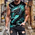 thumbnail image 4 of Yopmin Workout Tank Tops for Men Dragon Crew Neck Fashion Graphic Tank Tops Summer Sleeveless Shirts for Sports Fitness, 4 of 8