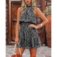 thumbnail image 2 of Women Halter Neck Romper Dress Sleeveless Spaghetti-Strap Ruffled and Flowy, 2 of 3