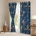 thumbnail image 3 of Feelyou Damask Flower Floral Blackout Curtains Set of 2 (52x84 Each), Blue Bohemian Paisley Window Curtains, Mid Century Fashion Curtains and Drapes, Curtains and Drapes Decor, 3 of 6