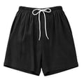 thumbnail image 7 of WAYUTE Women's Shorts Casual High Waist Loose Thin Breathable Solid Color Summer Shorts with Drawstring and Pockets Beach Outdoor,Black,XL, 7 of 7