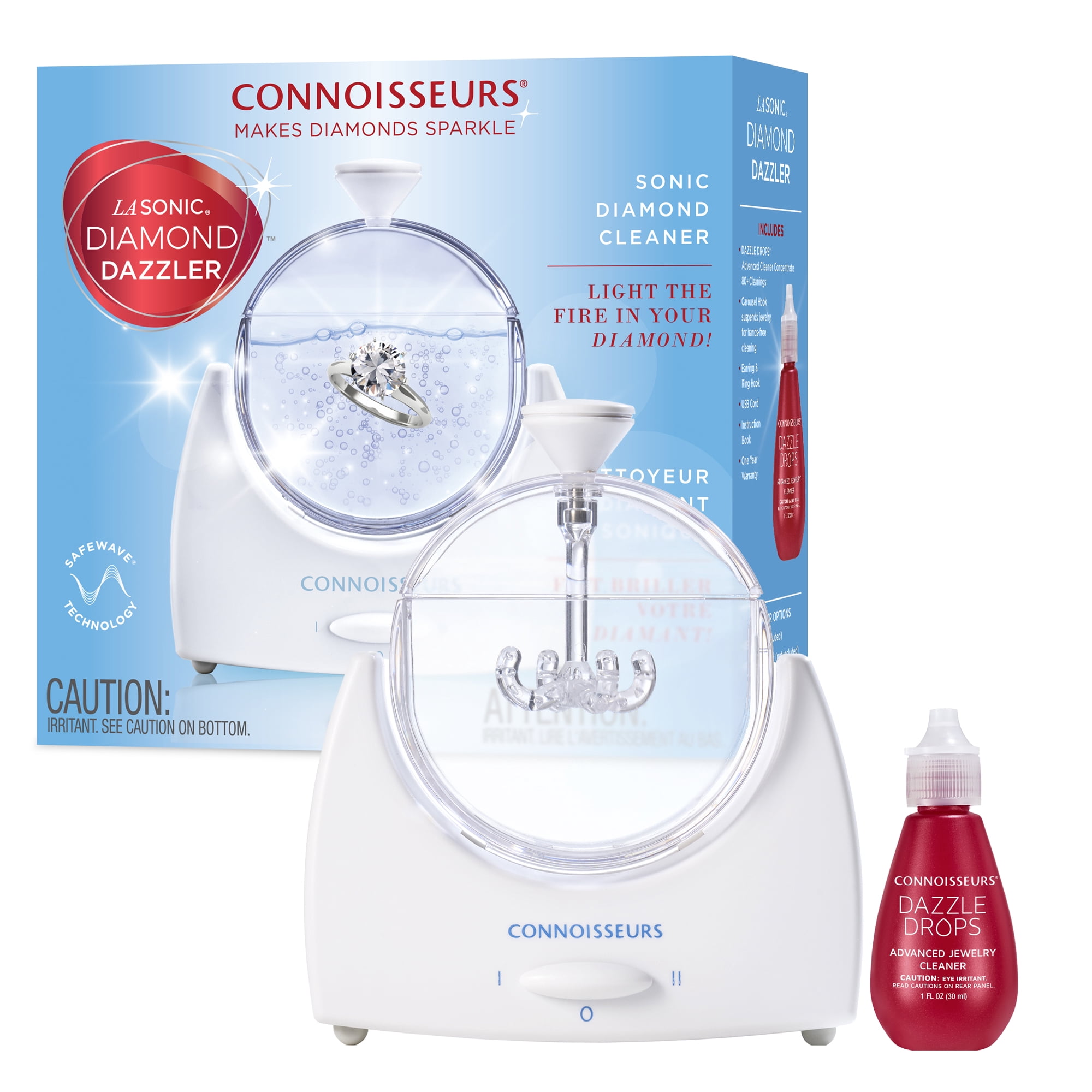 Connoisseurs LaSonic Diamond Dazzler Sonic Jewelry Cleaner with Dazzle Drops Concentrate